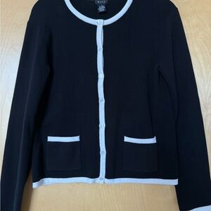 EVIE Black and White Cardigan Sweater